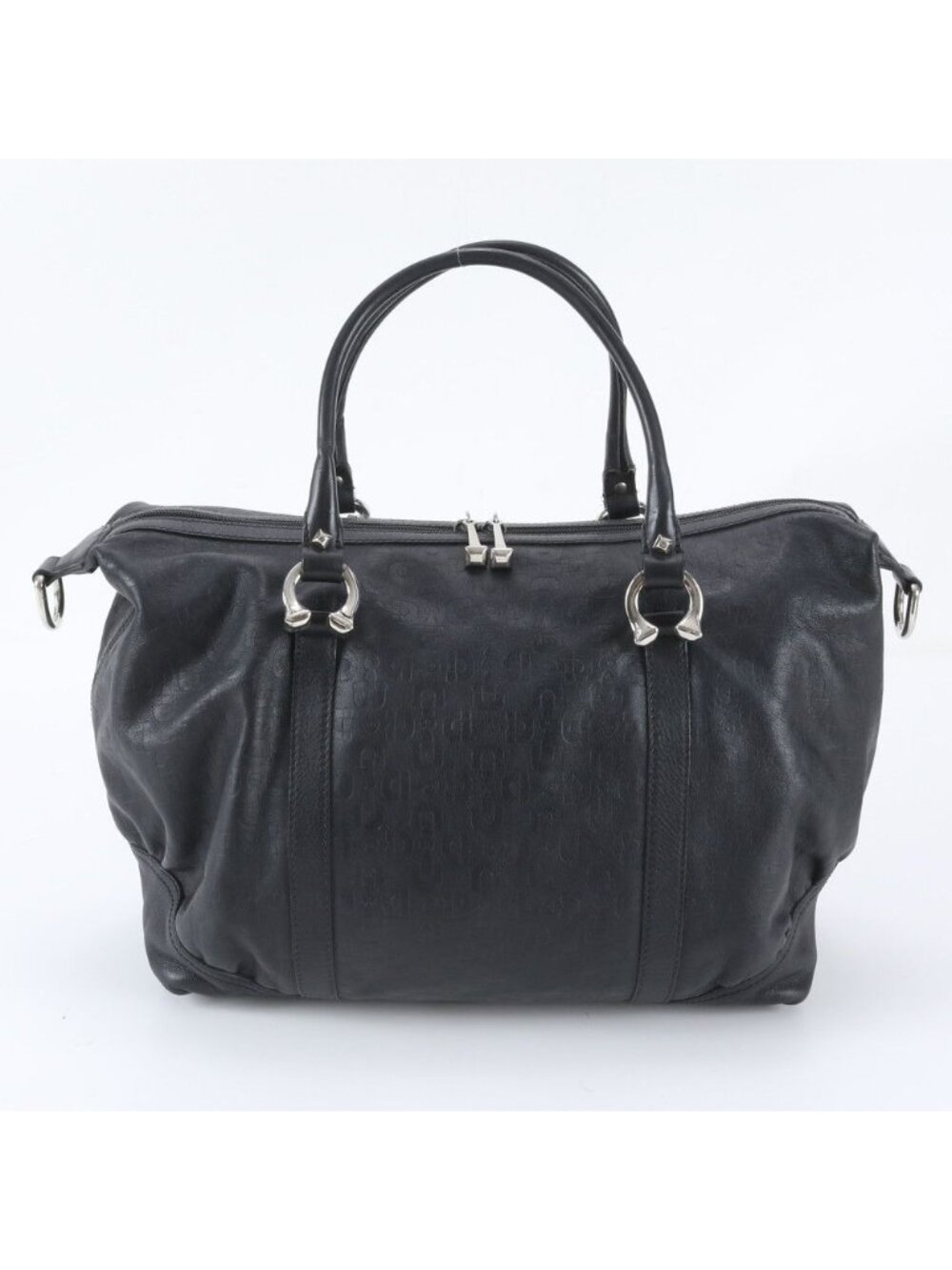 Gucci Boston Bag Tote Carry Leather Black